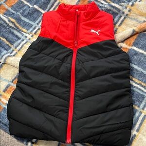 Puma Black and Red Puffer Vest